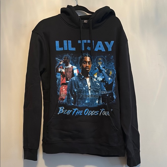 Black Hoodie with Large Lil Tjay Graphic Design - Picture 1 of 3